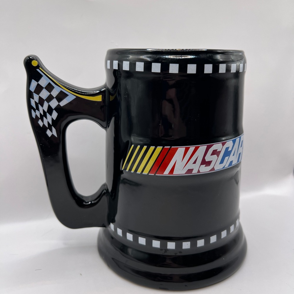 NASCAR 2003 Mug Tankard Style Black Racing Checkered Flag Handle - Picture 5 of 9